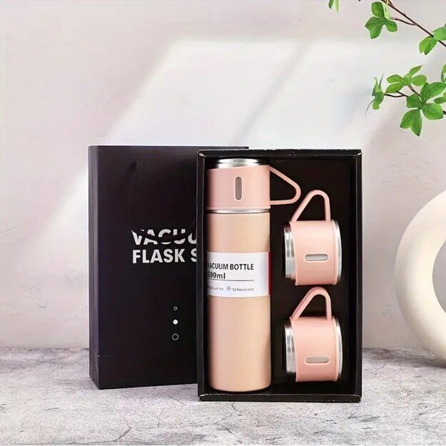 Termoso rinkinys su 3 puodeliais 500 ml, rožinė 8