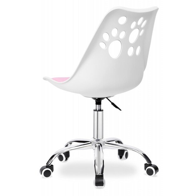 Vaikiška biuro kėdė, rožinė/balta 3