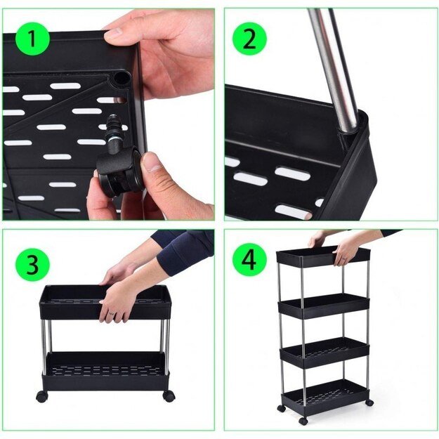 Spintelė ant ratukų, 4 lentynos 4