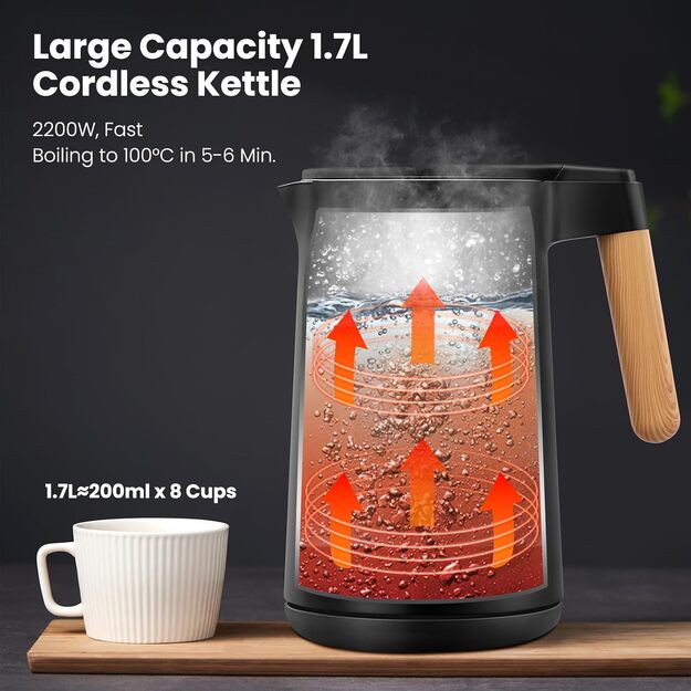 Virdulys su reguliuojama temperatūra "Lafe", 1,7L, 2200W 2