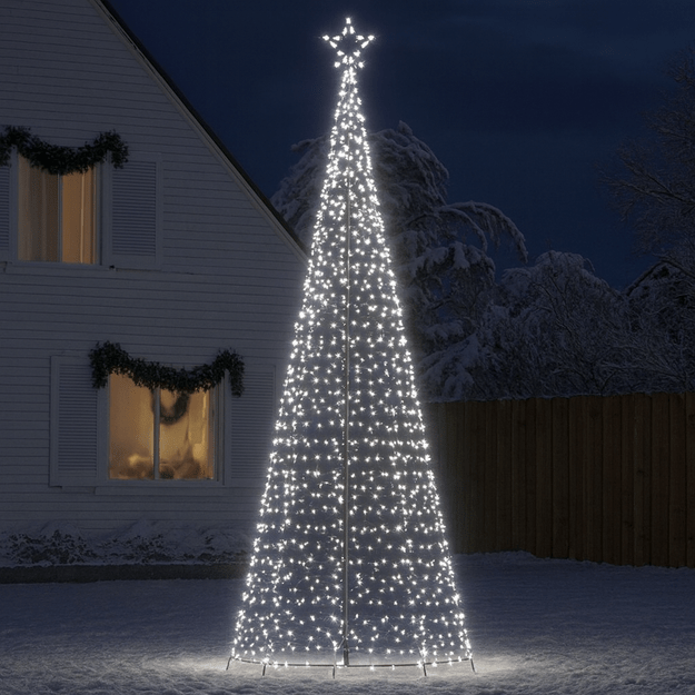 Kalėdų lauko eglė, šaltai balta (500 cm.)