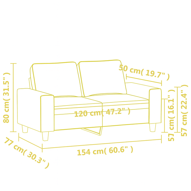 2-jų vietų svetainės sofa 7