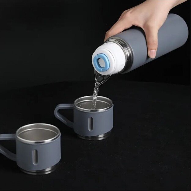 Termoso rinkinys su 3 puodeliais 500 ml, mėlyna 8