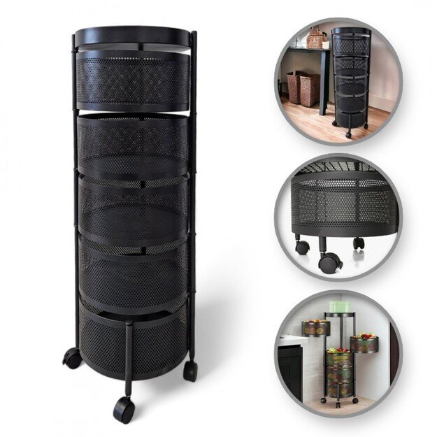 Penkių lygių, kambario lentyna su ratukais 1