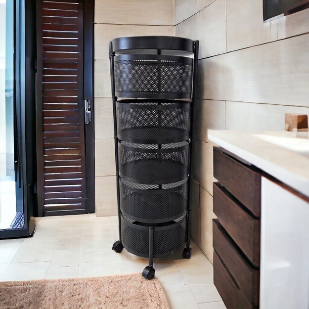 Penkių lygių, kambario lentyna su ratukais 7