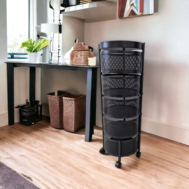 Penkių lygių, kambario lentyna su ratukais 6