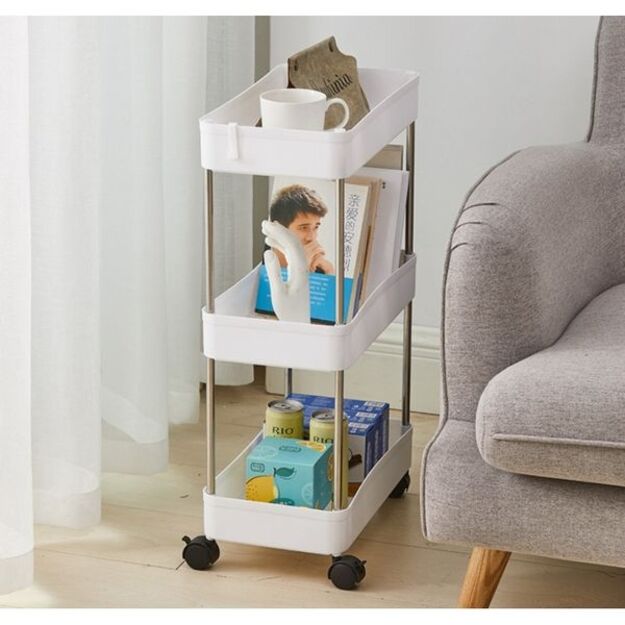 Universali spintelė ant ratukų, balta 3