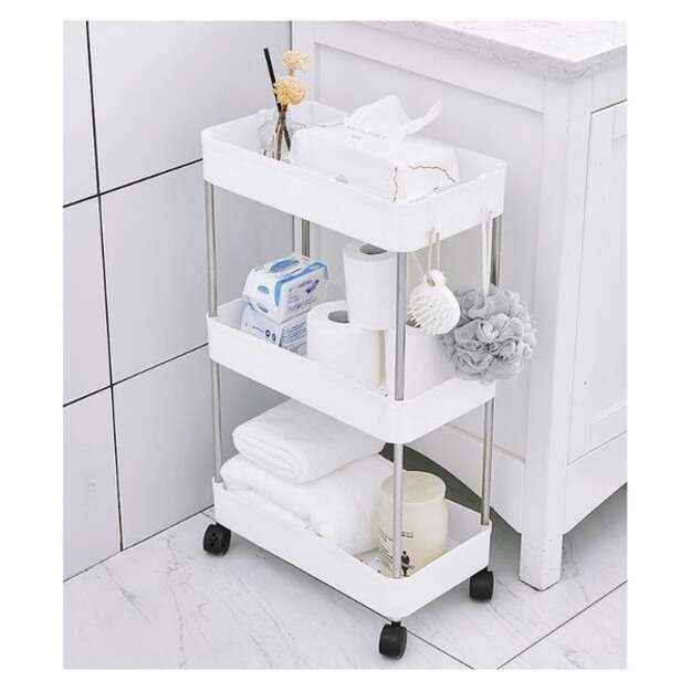 Universali spintelė ant ratukų, balta 1