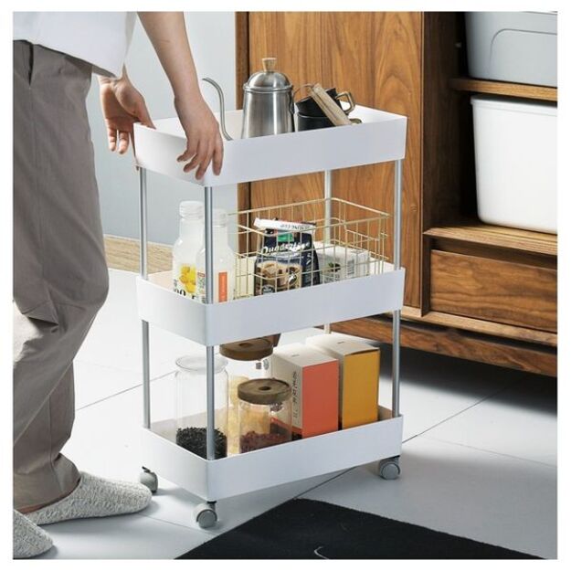 Universali spintelė ant ratukų, balta