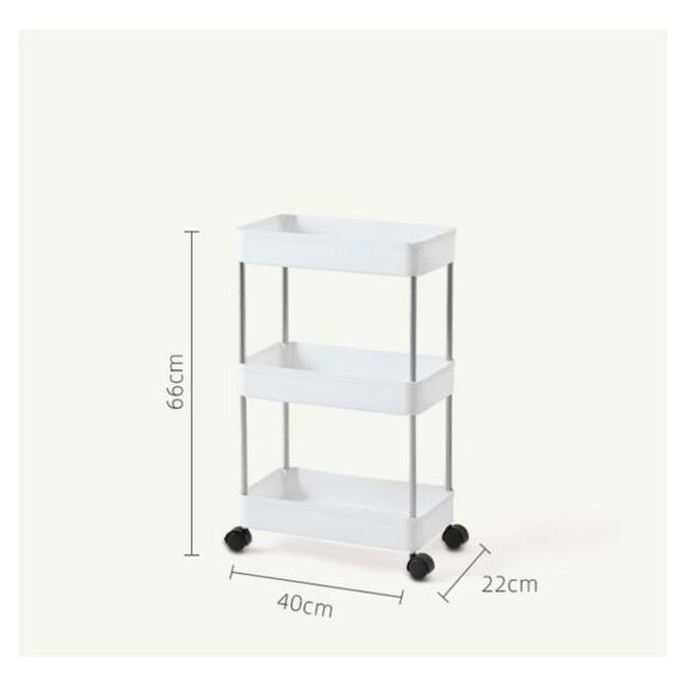 Universali spintelė ant ratukų, balta 6