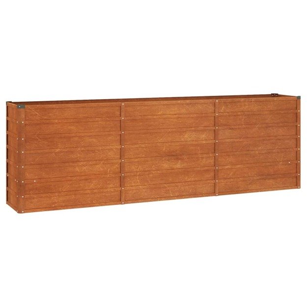 Pakeltas vazonas iš Corten plieno, 240x40x77 cm 2