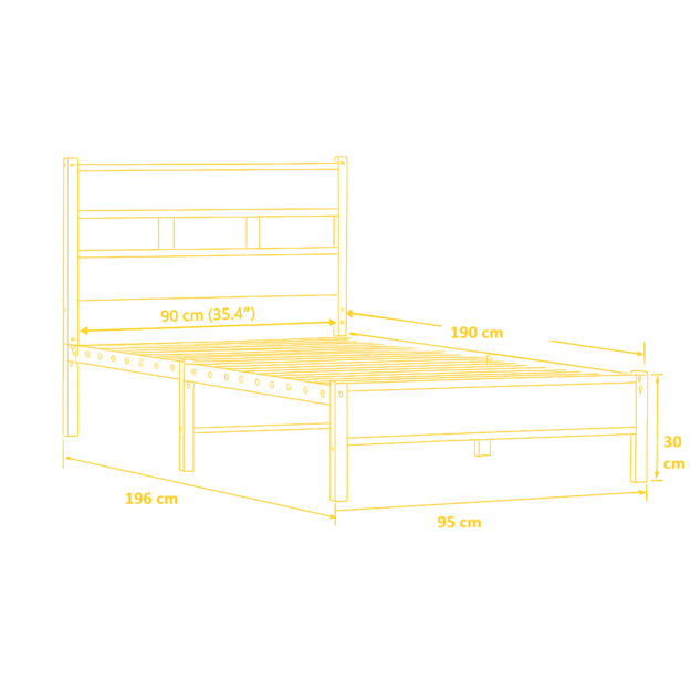Lova su galvūgaliu, 90x190 cm 7