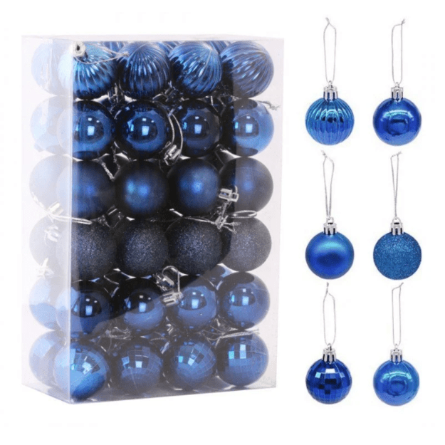 Kalėdinių eglutės žaisliukų rinkinys,  36 vnt.