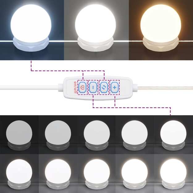 Kosmetinis stalas su LED apšvietimu  10