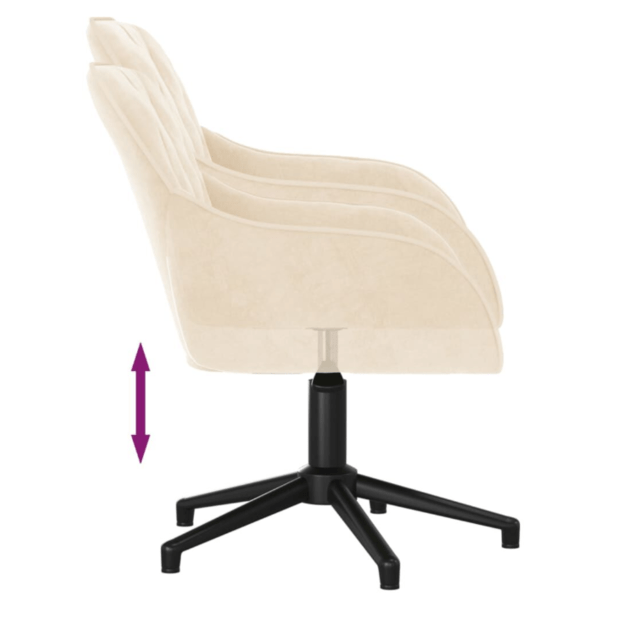 Aksominė biuro kėdė, kreminė 5
