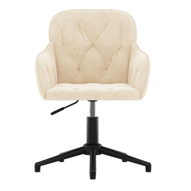 Aksominė biuro kėdė, kreminė 2