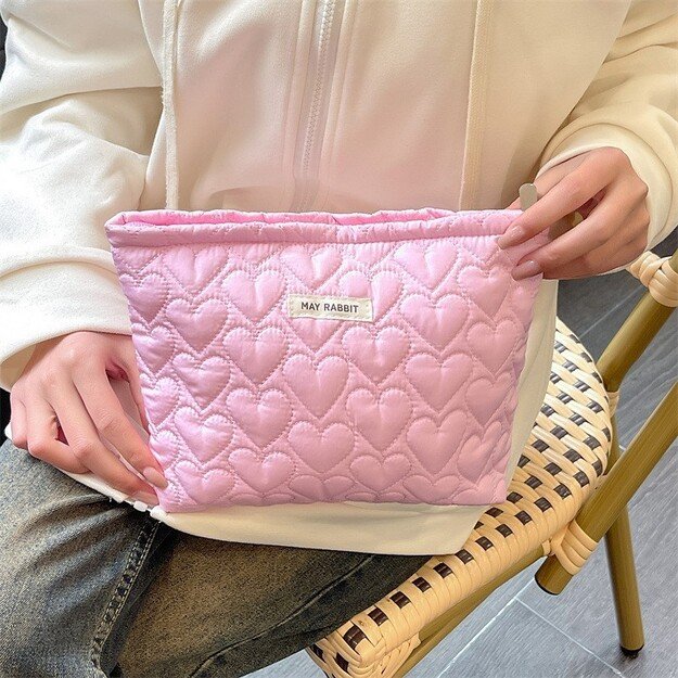 Dygsniuota kosmetinė su užtrauktuku, rožinė 2