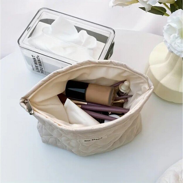 Dygsniuota kosmetinė su užtrauktuku, rožinė 5