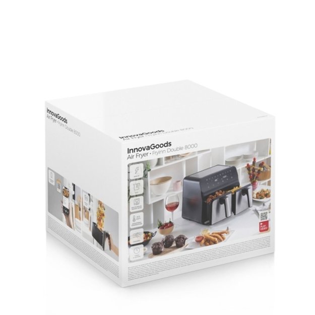 Karšto oro gruzdintuvė "InnovaGoods" Fryinn Double 8000