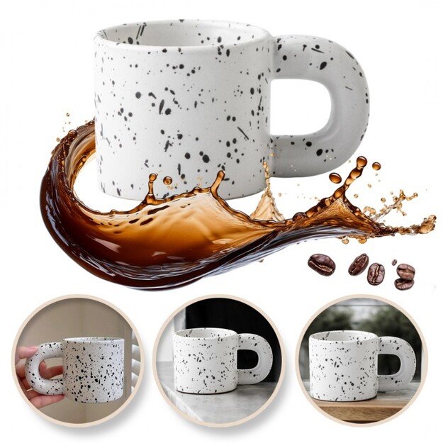 Keramikinis puodelis su rankena 300 ml