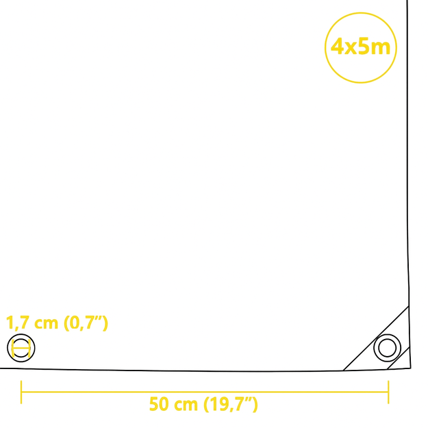 Tentas, 650g/m², 4x5m, baltas 3