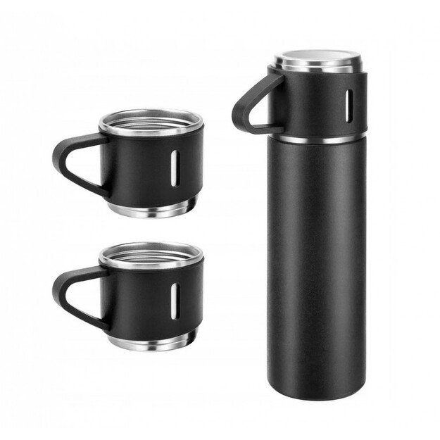 Termoso rinkinys su 3 puodeliais 500 ml, juoda 2