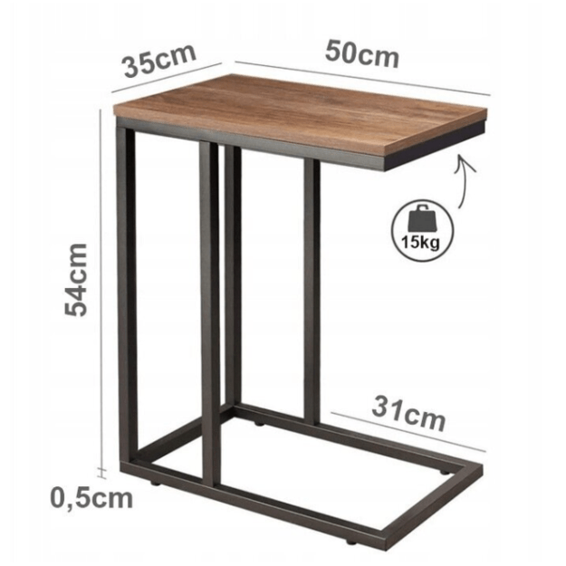 Šoninis kavos staliukas, ruda 5