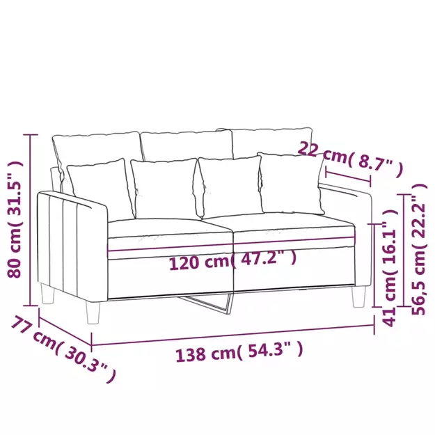 2-jų vietų svetainės sofa