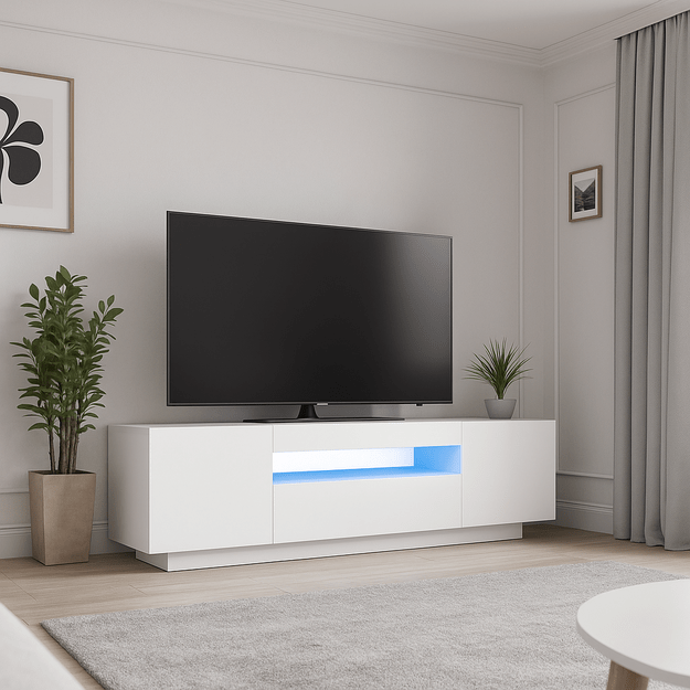 TV staliukas su LED apšvietimu