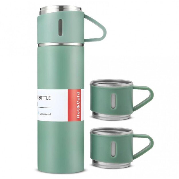 Termoso rinkinys su 3 puodeliais 500 ml, žalia 4