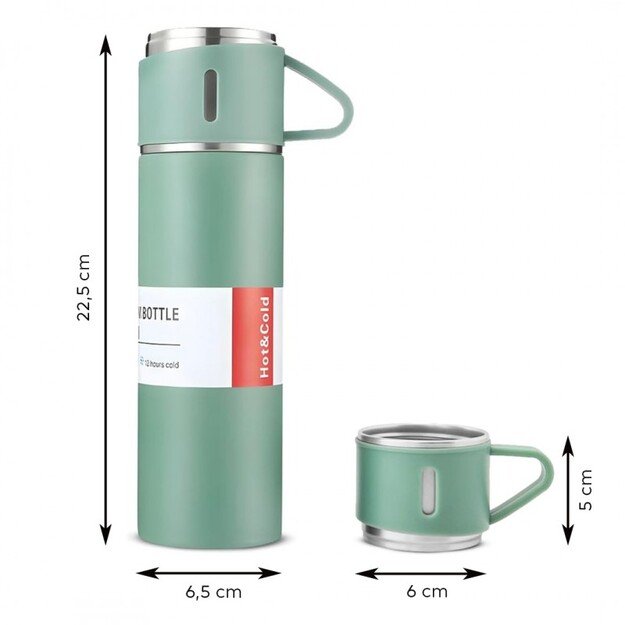 Termoso rinkinys su 3 puodeliais 500 ml, žalia 5