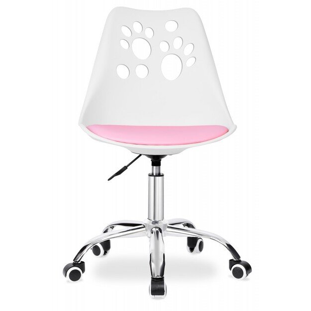 Vaikiška biuro kėdė, rožinė/balta 1